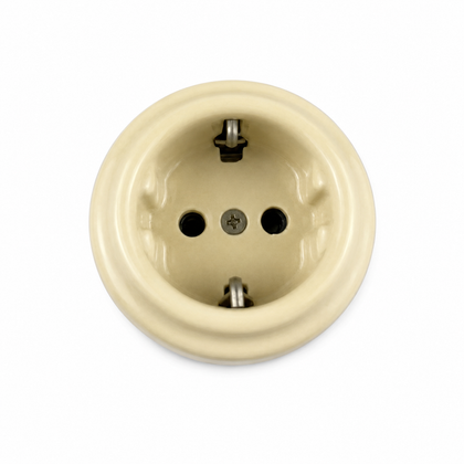 Surface-Mounted Ceramic Schuko Socket Outlet