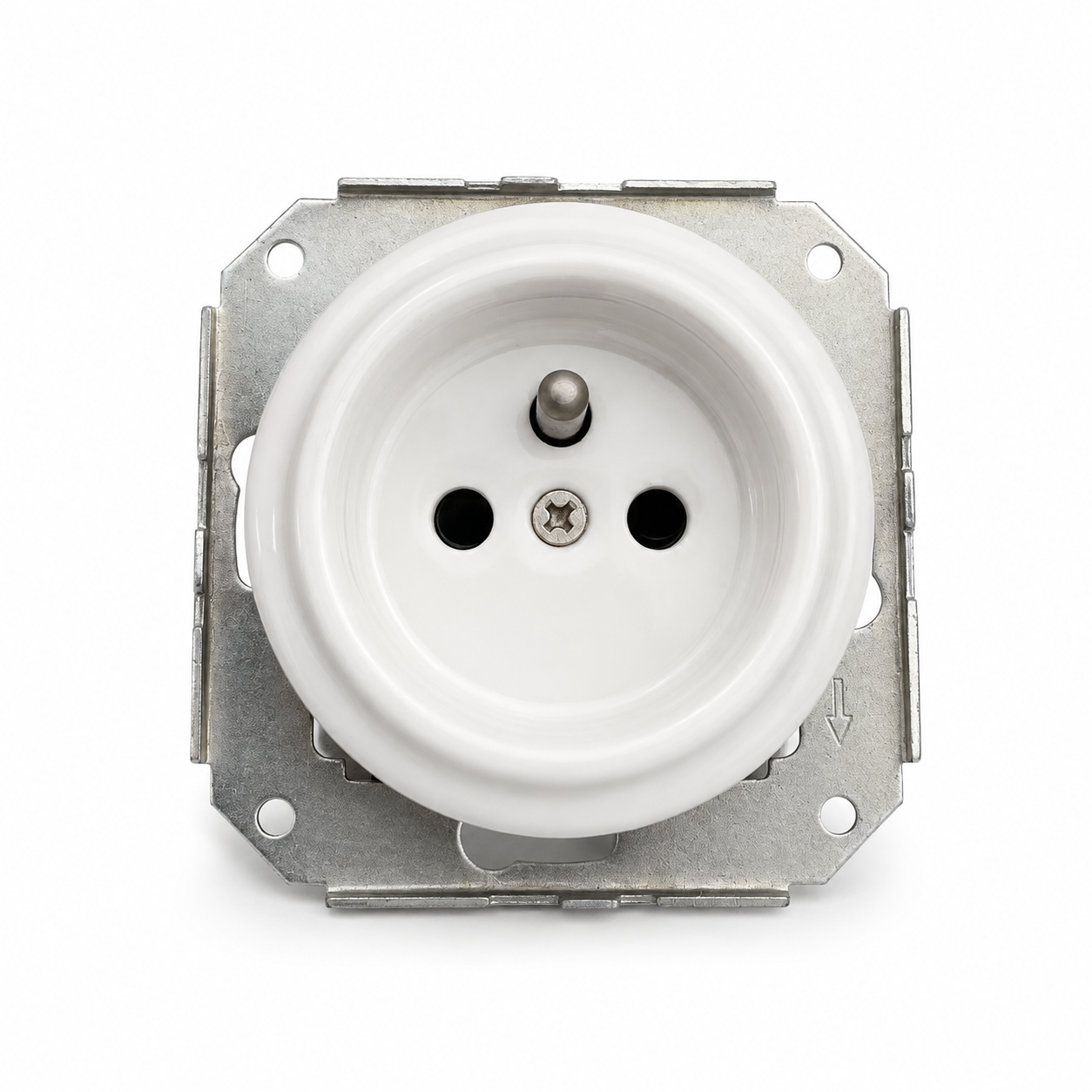 Flush-Mounted Ceramic French Socket Outlet