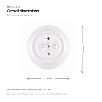 Flush-Mounted Ceramic Rotary Switch — One-Way Control