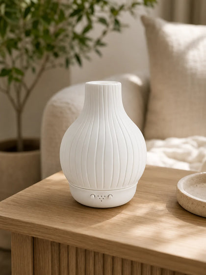 Grooved Vase-Shaped Ceramic Aroma Diffuser