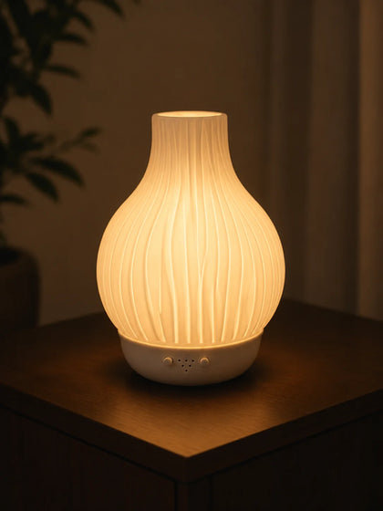 Grooved Vase-Shaped Ceramic Aroma Diffuser