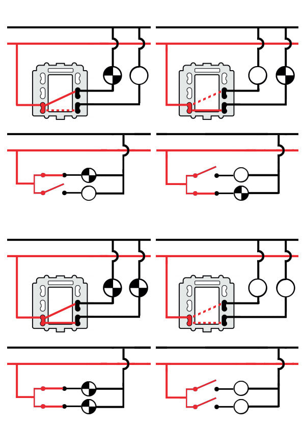 Model 303 Two-circuit rotary switch original wiring diagram, four switching states