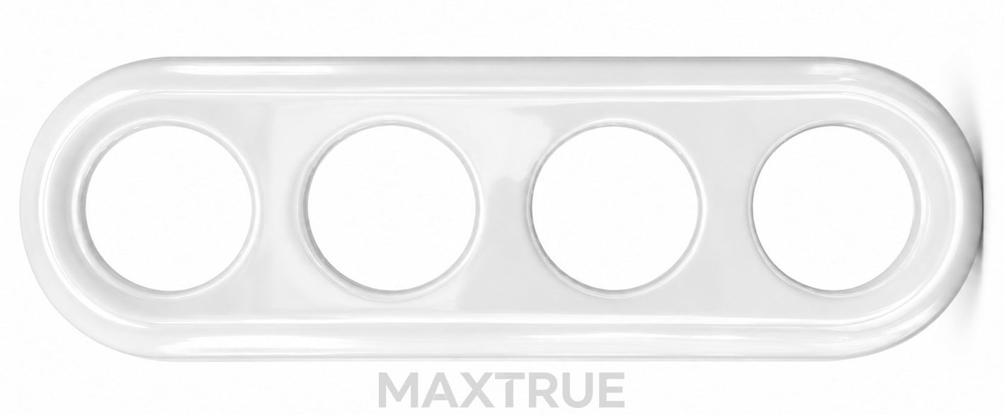 Model 374 — white four-gang ceramic frame